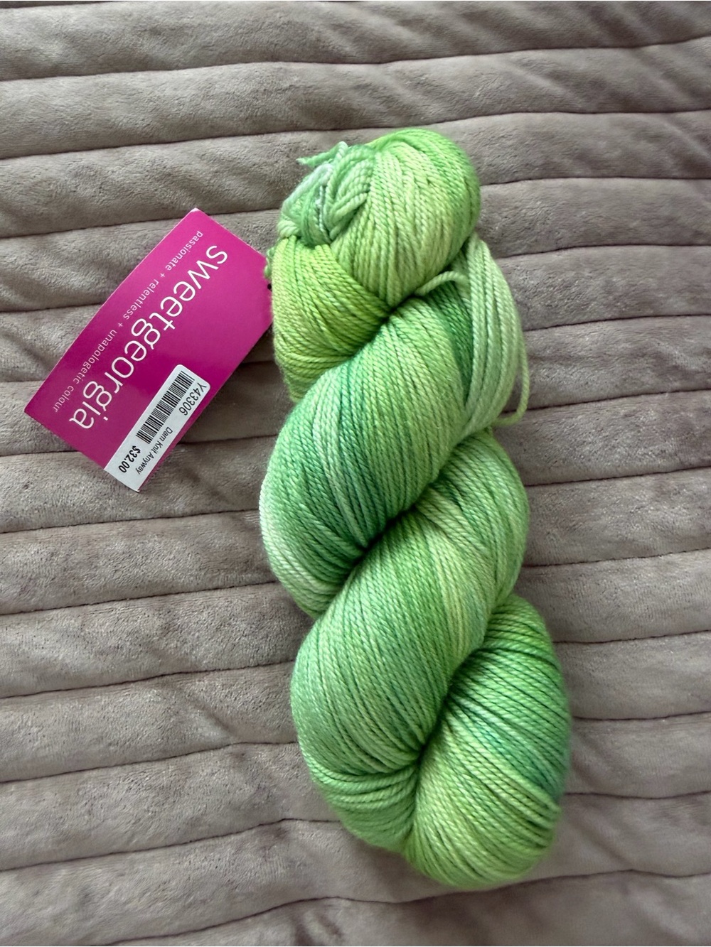 Sweet Georgia luxury Hand-Dyed Green Yarn